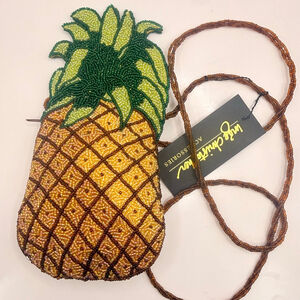 Vintage Y2K Women's Inge Christopher Crossbody mini Bag Pineapple Beaded